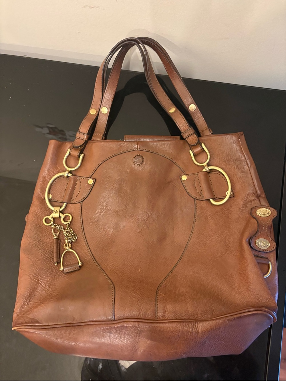 Juicy Couture Leather Brown Purse Y2K